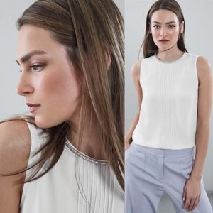NWT Reiss Milla Sleeveless Off White Top